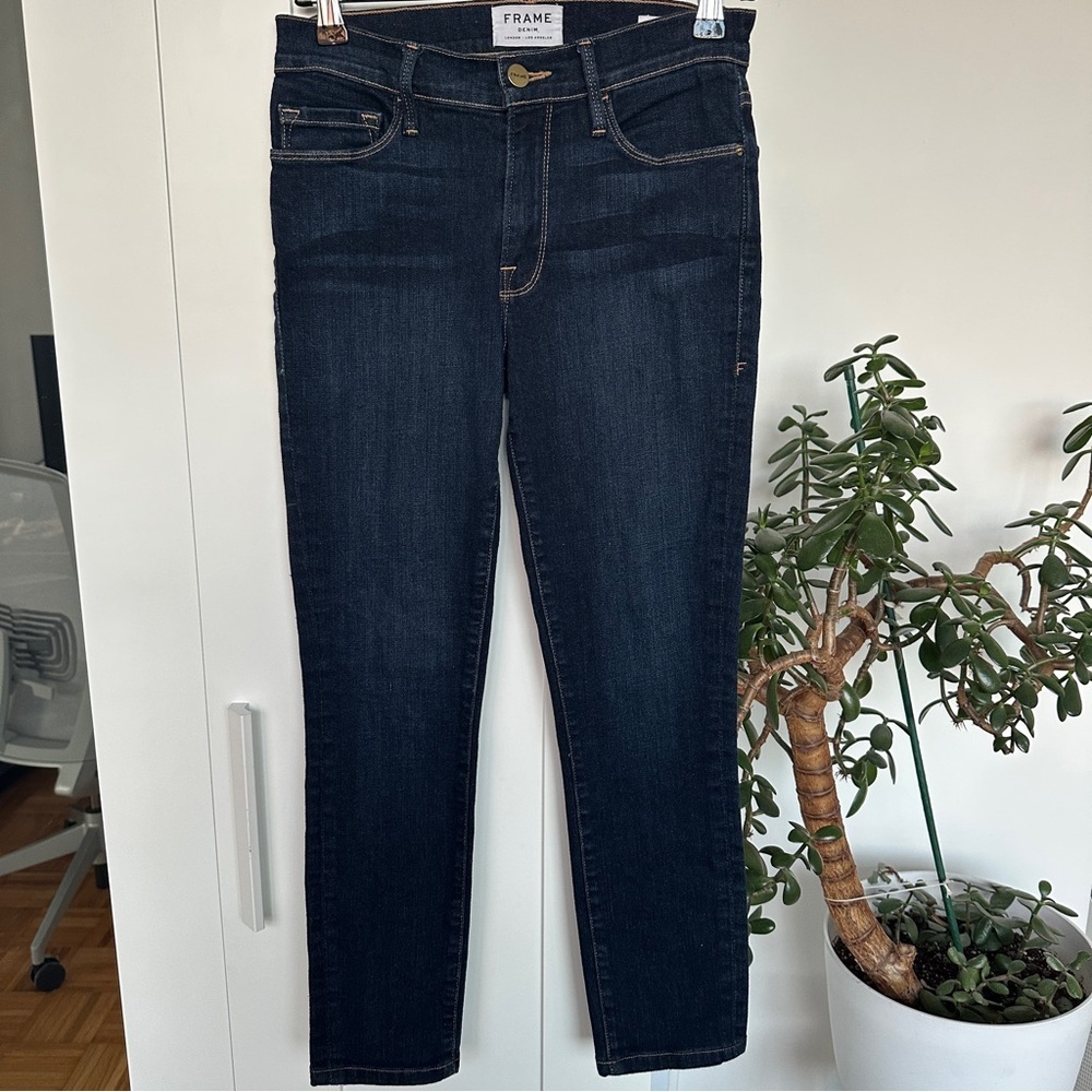 Frame Denim Womens Le Skinny De Jeanne Jeans in Queens Way, Size 27, Like New